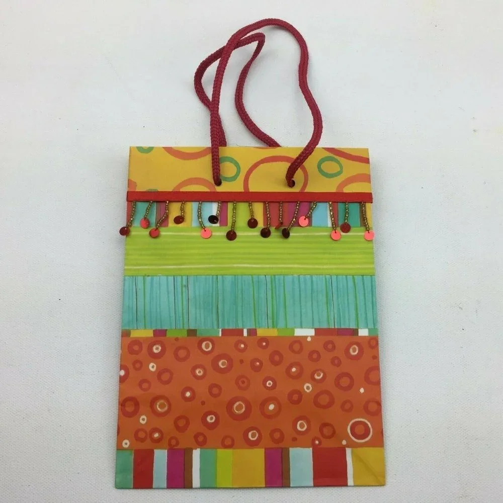 Birthday Present Wrapping Gift Bags Solid Color Lot Party Supply 9 Count
